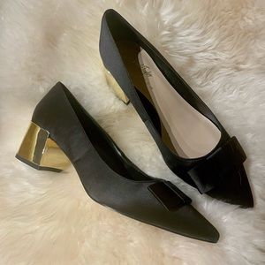 Black Satin Darcy Pumps